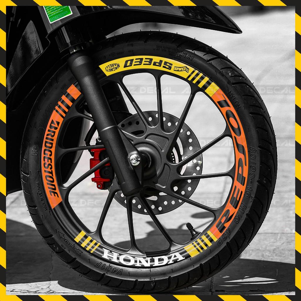 Tem Dán Vành Full Bánh Mẫu Repsol | FullV03 | Decal PVC Cao Cấp Thiết Kế Kín Vành, Chống Nước, Bền Màu