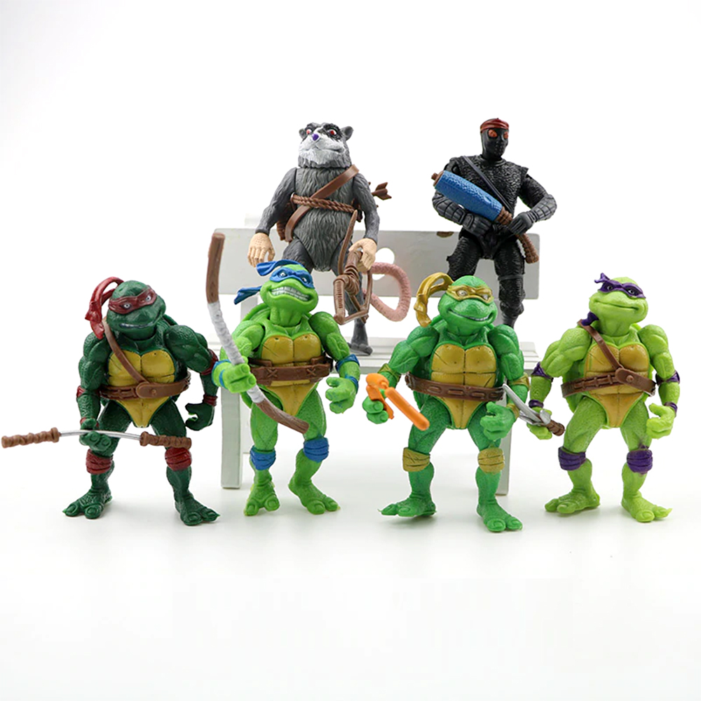 Bộ đồ chơi 06 mô hình nhân vật Ninja Rùa - Ninja Turtle Toys bằng nhựa đặc có khớp cử động linh hoạt