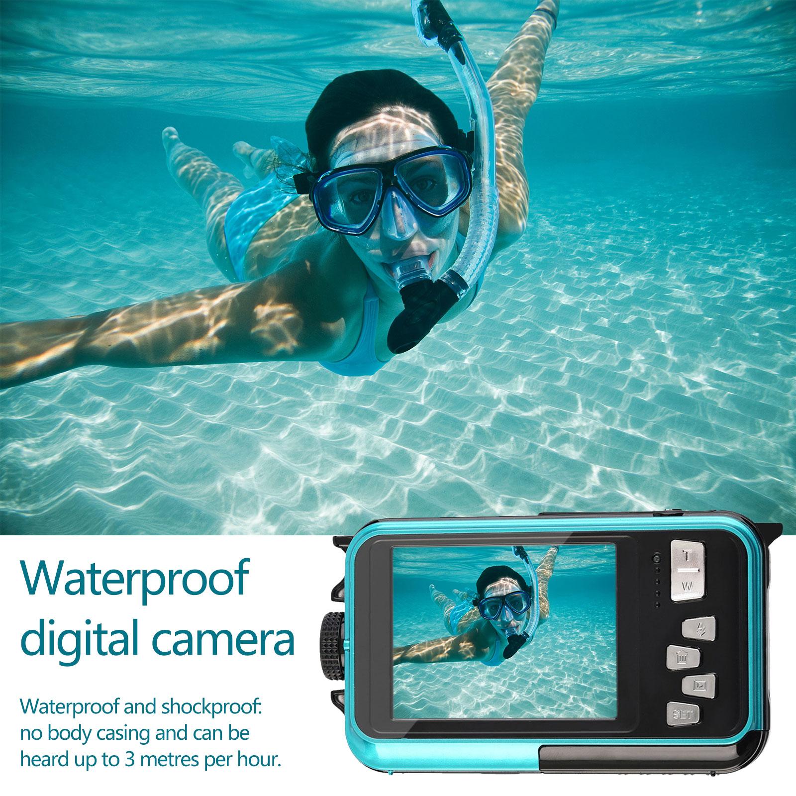 Underwater Camera Dual Screens HD 2.7K 48MP Digital Waterproof Anti-shake Outdoor Video Recorder Camera for Snorkeling Camping