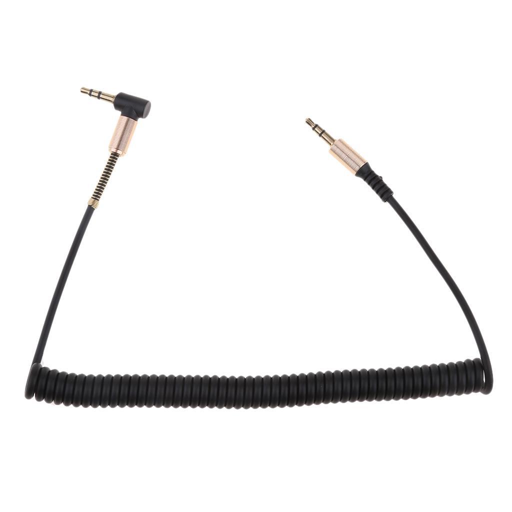 3.5mm M to M Aux Cable Cord L-Shaped Right Angle Audio Headphone White