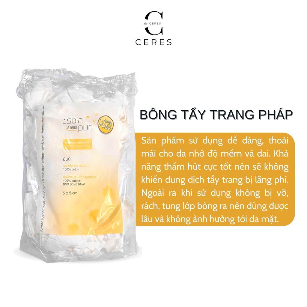 Bông Tẩy Trang Tetra Pháp Medical Carres De - Bông Tẩy Trang Cotton 600 miếng Le Soin Làl'état Pur