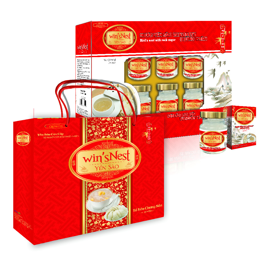 Nước Yến Sào win'sNest Đường Phèn 12% (6 Lọ * 70 ml / Hộp) Kèm túi xách