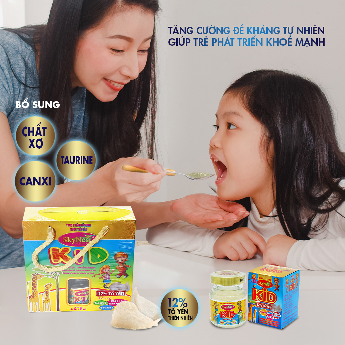 [Combo 5 TẶNG 1 lọ cùng loại (6 lọ x 70ml) Thực phẩm bổ sung Nước yến sào SkyNest Kid chất lượng đạt chuẩn quốc tế, bồi bổ sức khỏe, kích thích tiêu hóa, tăng chiều cao, rất tốt cho trí não trẻ và tăng cường hệ miễn dịch