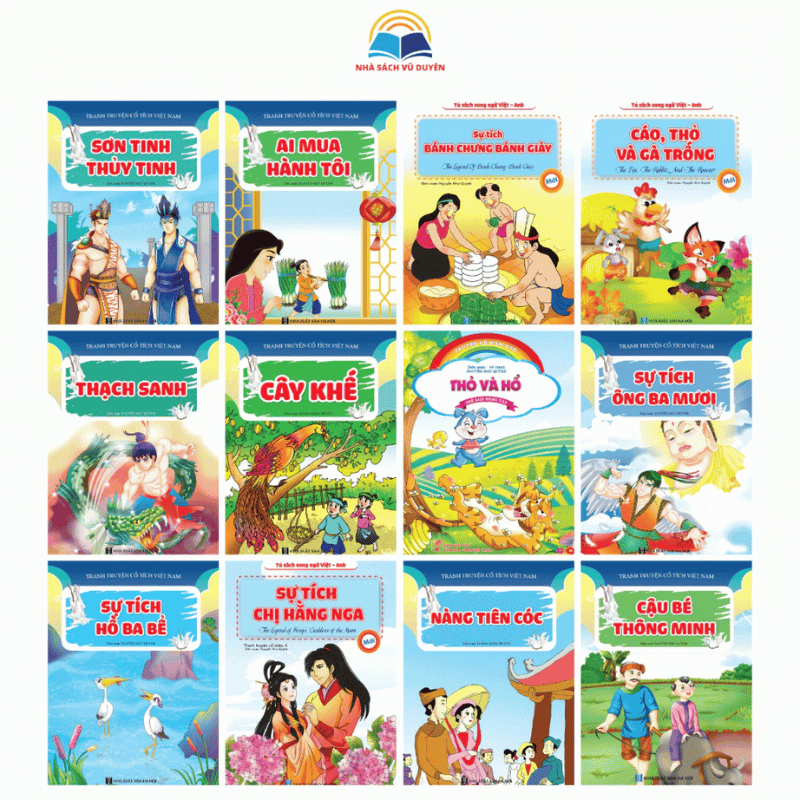 Sách - Tranh truyện cổ tích thiếu nhi chọn lọc song ngữ Việt Anh set 20 quyển