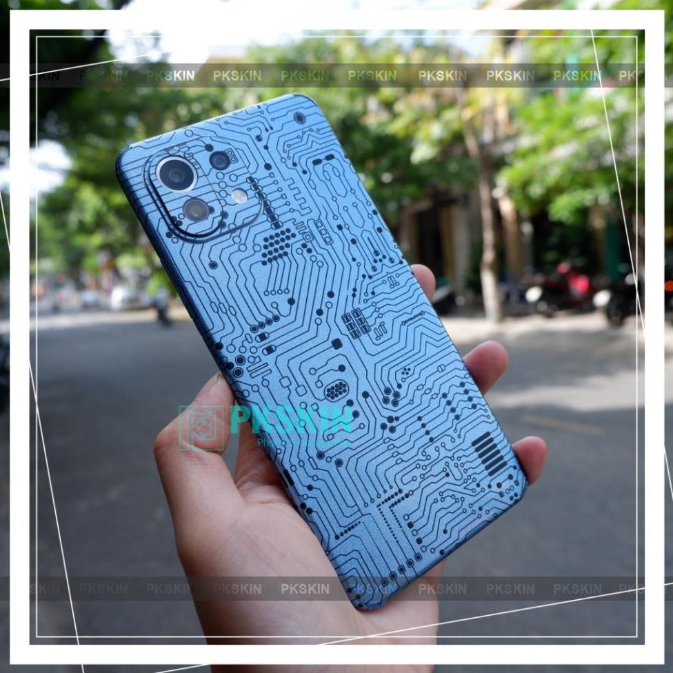 Miếng dán skin vân điện dành cho mi 11/11 pro , mi 12, mi 10, mi 10s, mi 10T pro, mi 11 lite ,11T ,11 ultra