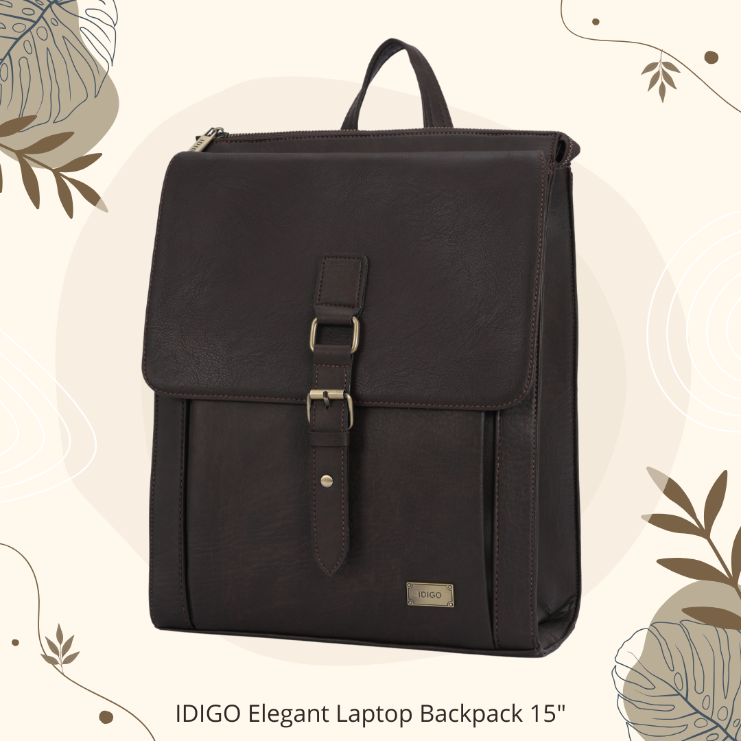 Balo Da Nam Nữ Đựng Laptop Thời Trang Ngăn Trước Khoá Gài IDIGO UBP2 - 6015, Balo Công Sở Cao Cấp