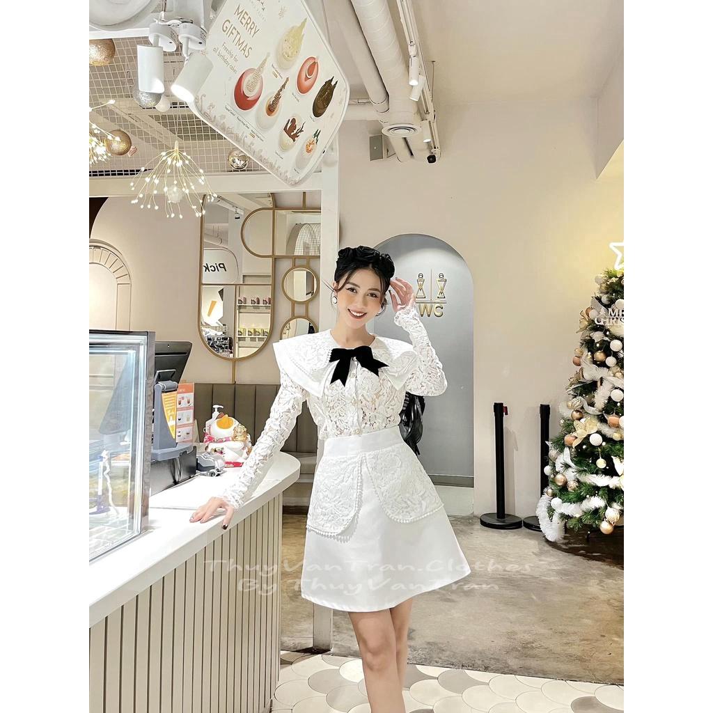 Set áo ren cổ Ulzzang &amp; chân váy A