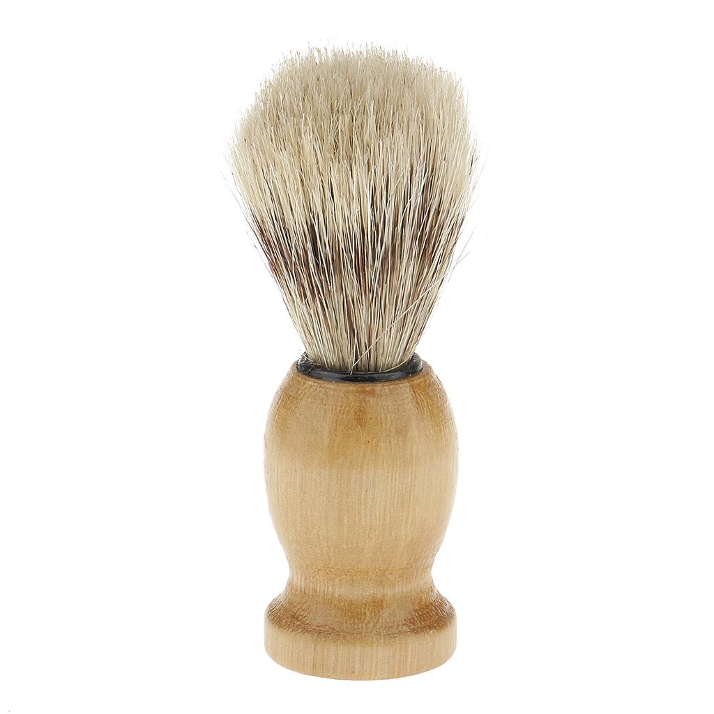 Soft Professional Barber Salon Home Hair Beard Shave Shaving Brush Wooden Handle Tool