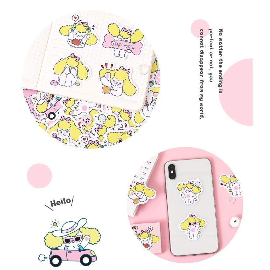 Hộp 45 miếng dán sticker Cún vàng M093