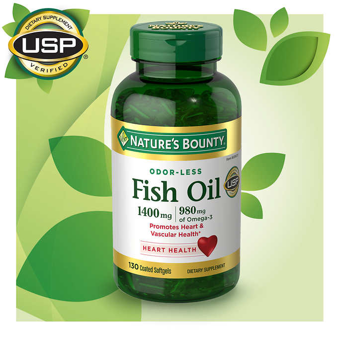 Thực phẩm bổ sung nhập Mỹ Dầu Cá Nature's Bouty Fish oil 1400mg - Hỗ trợ Mắt, Tim mạch