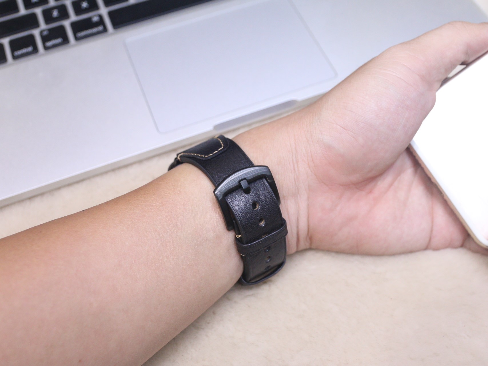 Dây đeo thay thế dành cho Apple Watch 1,2,3,4,5 da bò Ý