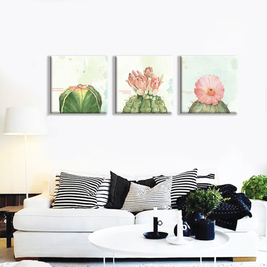 Bộ 3 Tranh Canvas Hoa Xương Rồng - W103