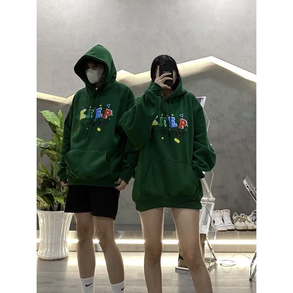 Hoodie xanh ve chai hoodie nỉ ngoại dày dặn in nhiều hoạ tiết