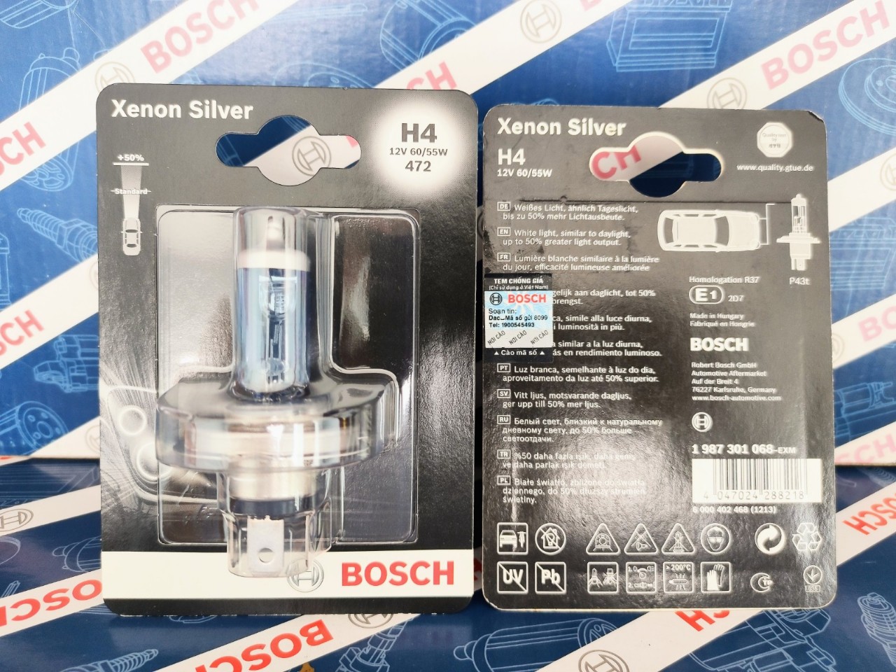 Bóng Đèn Xenon Bosch H4 12V 60/55W Xenon Silver (Vỉ 1 Bóng)