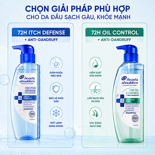 Dầu gội Head Shoulders Complete Scalp Care 72H (480g) - Hàng chính hãng