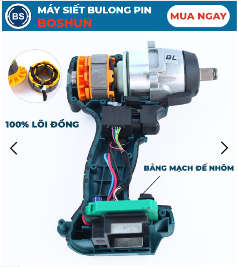 Máy Bắt Vít Pin Cầm Tay BOSHUN 21V 330N.m, Pin 10 Cell - Động Cơ Không Chổi Than - 100% Lõi Đồng - Bảo Hành 12 Tháng