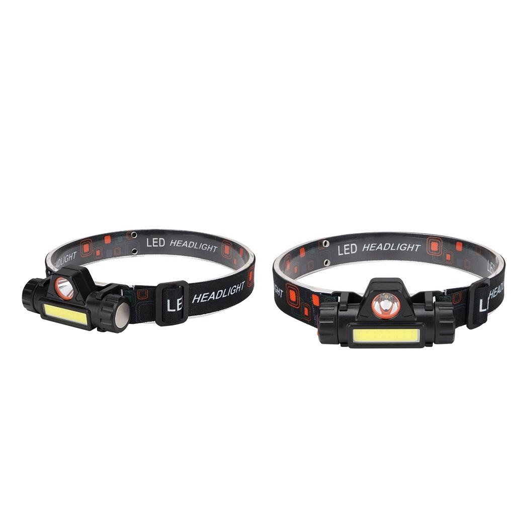 2x Waterproof Headlamp Sports Cycling Headlight With Adjustable Strap