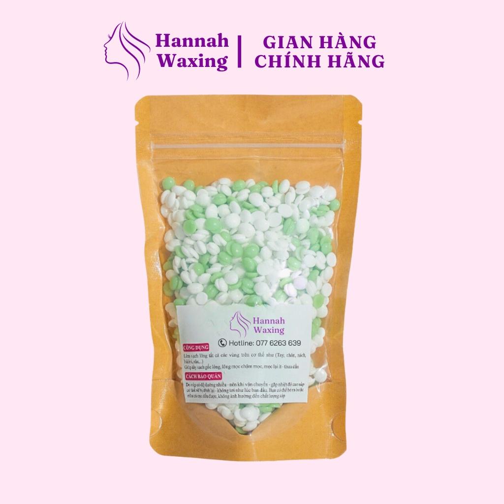 [CHE TÊN] Sáp Wax Lông Mix Trà Xanh + Sữa Dừa Chuyên Dụng Wax Bikini Tặng Kèm Que HANNAH WAXING