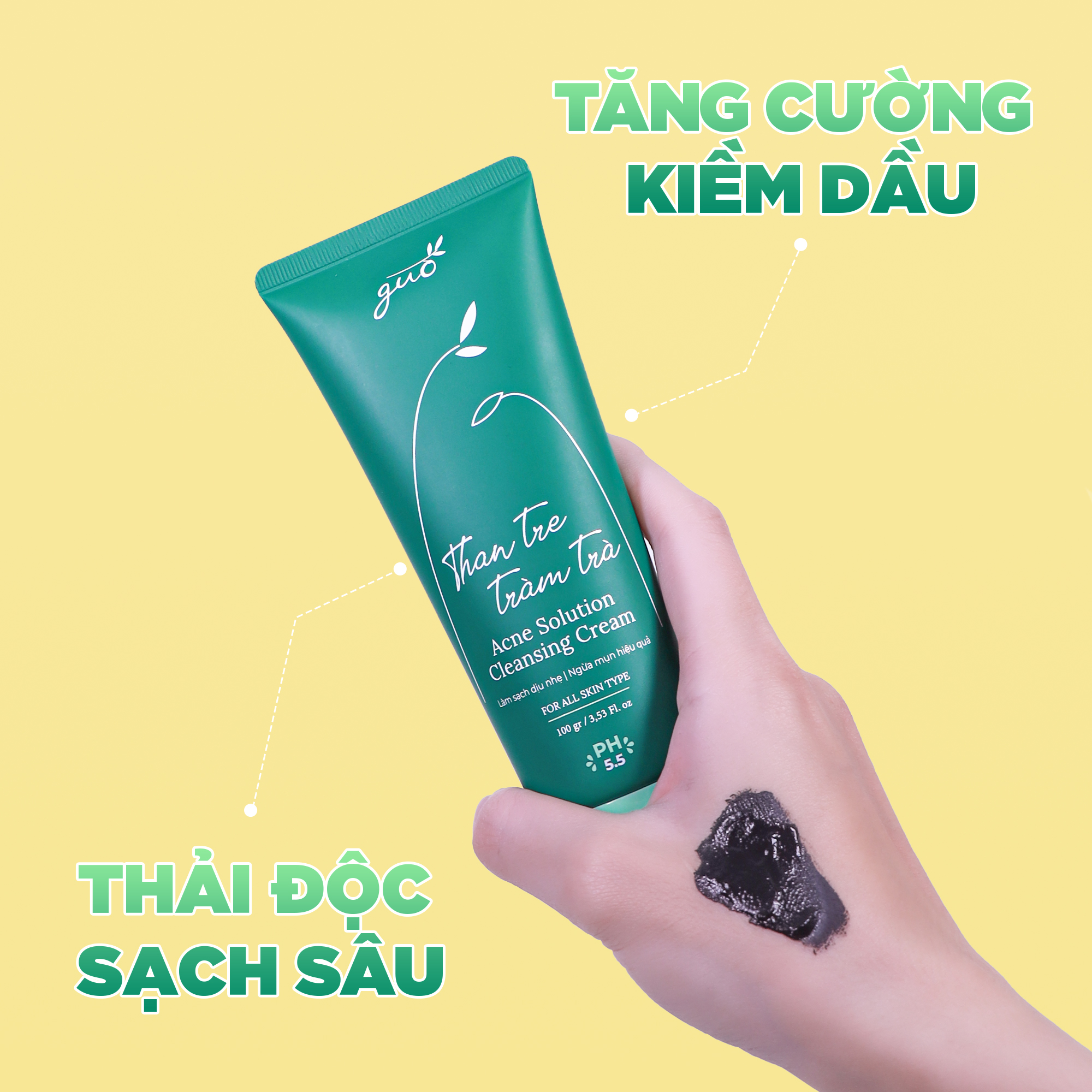 Bộ sạch mụn cơ bản thiên nhiên dịu nhẹ cho bà bầu GUO - 3 sản phẩm Hiệu Quả Vượt Trội