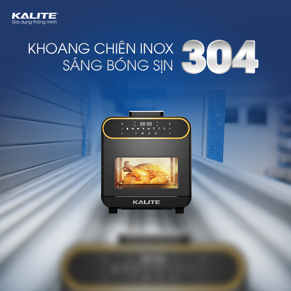 Nồi chiên hơi nước Kalite STEAM PRO, kết hợp chiên không dầu và hấp, bảng điều khiển cảm ứng, công suất 1800W, dung tích 15L, hàng chính hãng