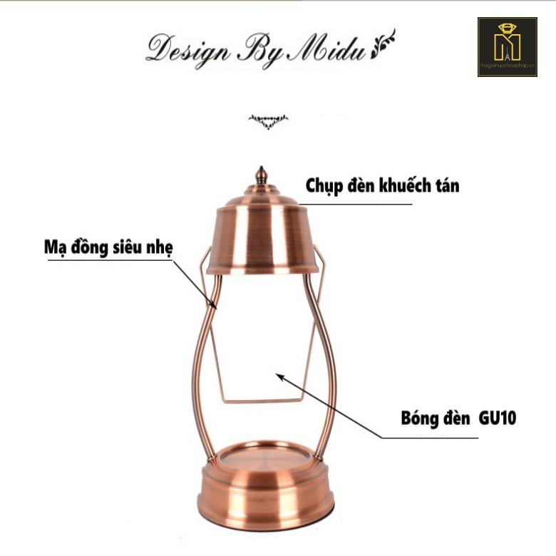 Đèn đốt nến thơm - Vintage - Bóng  GU10 35W - chỉnh được độ sáng