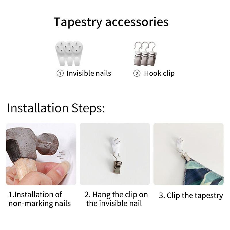 Thảm treo tường trang trí phòng phong cách cổ điển có dụng cụ lắp đặt tiện lợi