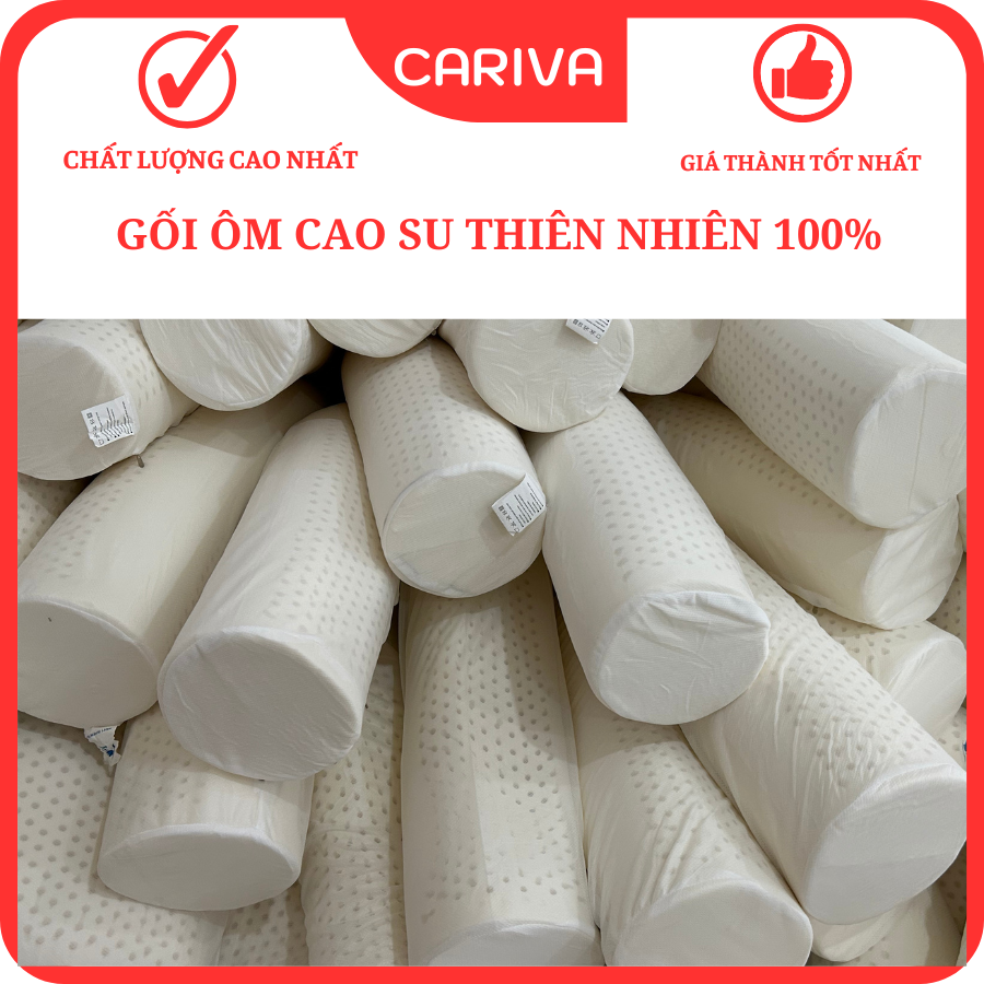 Gối Ôm Dài Cao Su Non Cao Cấp CARIVA Size 20x100cm