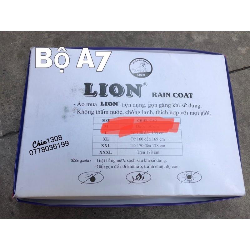 ÁO MƯA BỘ A7 CAO CẤP 2 công dụng hiệu LION( sỉ ib