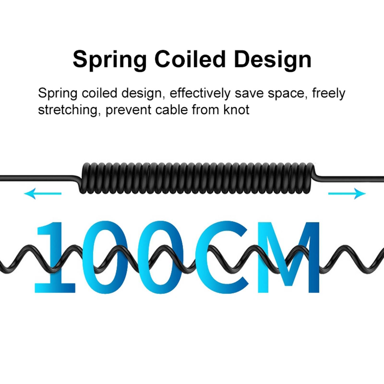 Audio Cellphone 3.5mm TRRS to USB-C Male Live Microphone Audio Adapter Coiled Cord for Samsung Easy to Use 100cm