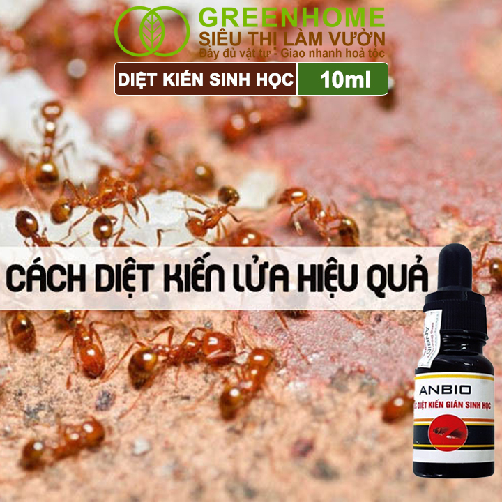 Thuốc Diệt Kiến Greenhome, Anbio, Chai 10ml, Thành Phần Tự Nhiên, Diệt Tận Gốc Kiến Hôi, Kiến Lửa