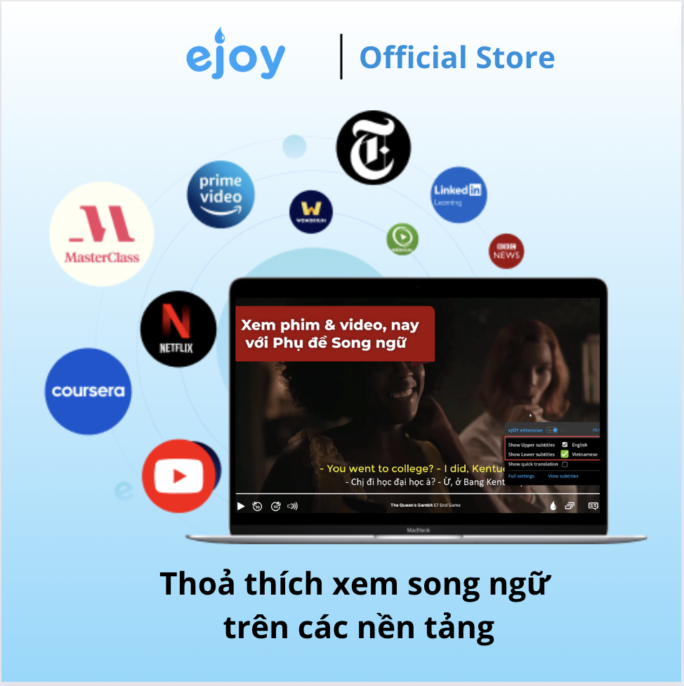 Gói học Tiếng Anh [PRO-DICT] 6 tháng - Tra cứu kiến thức bằng AI trên mọi nền tảng, xem video song ngữ