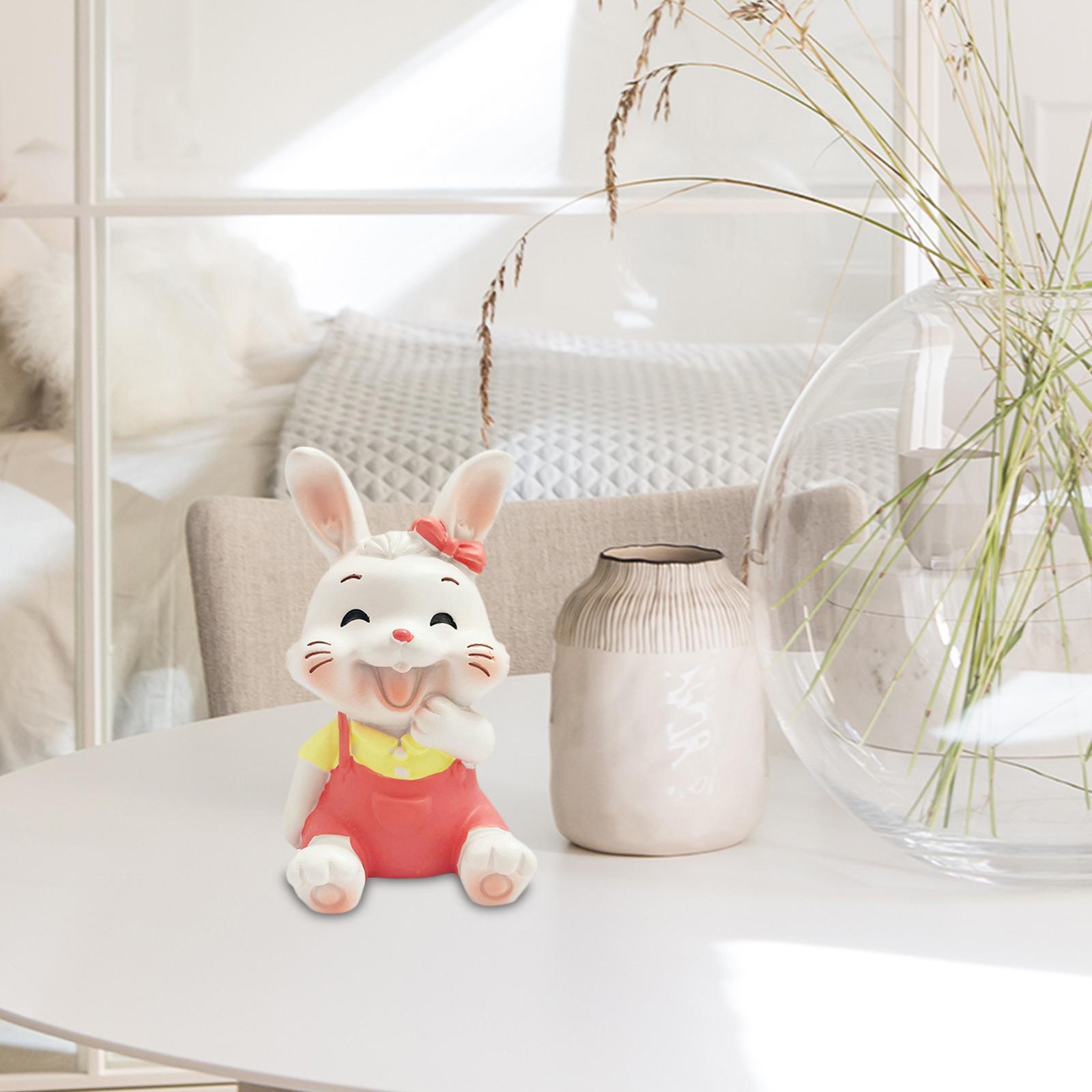 Cute Rabbit Figures Small Rabbit Figurines Art Sculpture for Home Decoration