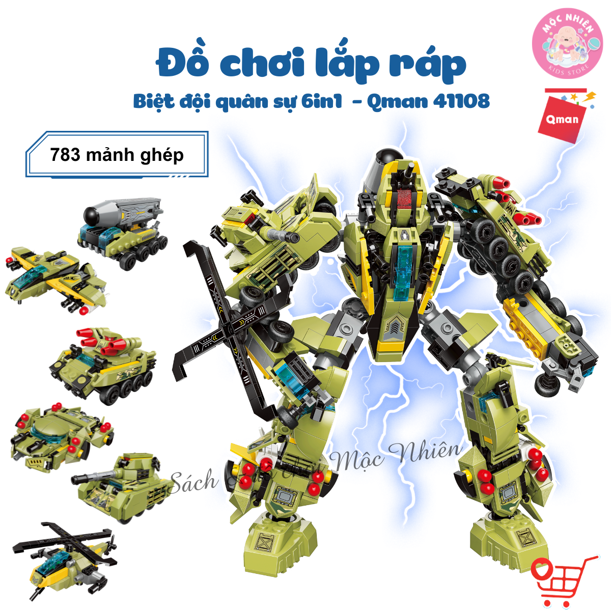 Đồ Chơi Lắp Ráp Xếp Hình Qman 41108 (783 chi tiết) - Biệt Đội Quân Sự - Dành cho bé trai từ 6 tuổi