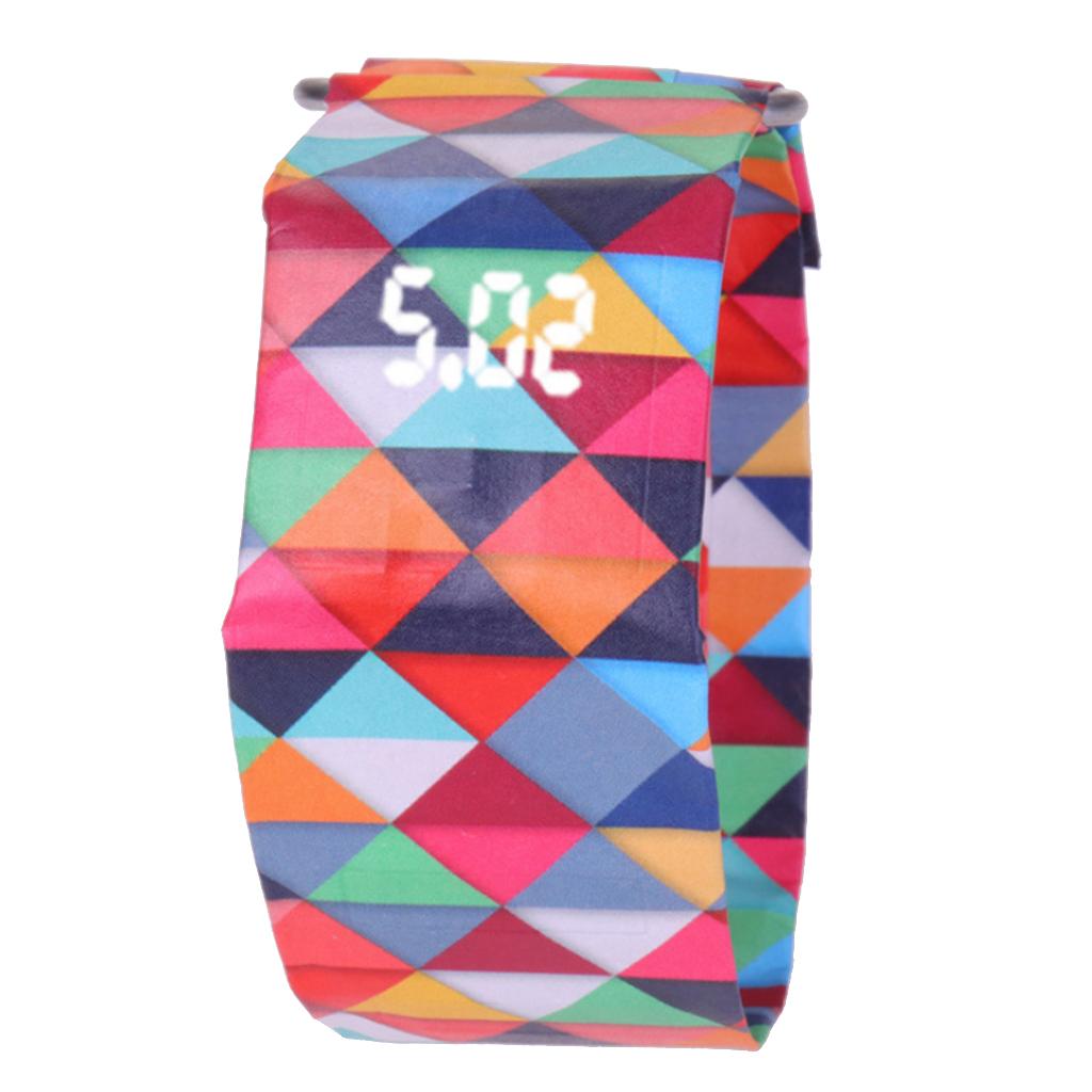 Adult Kids Digital LED Waterproof Paper Wrist Watch