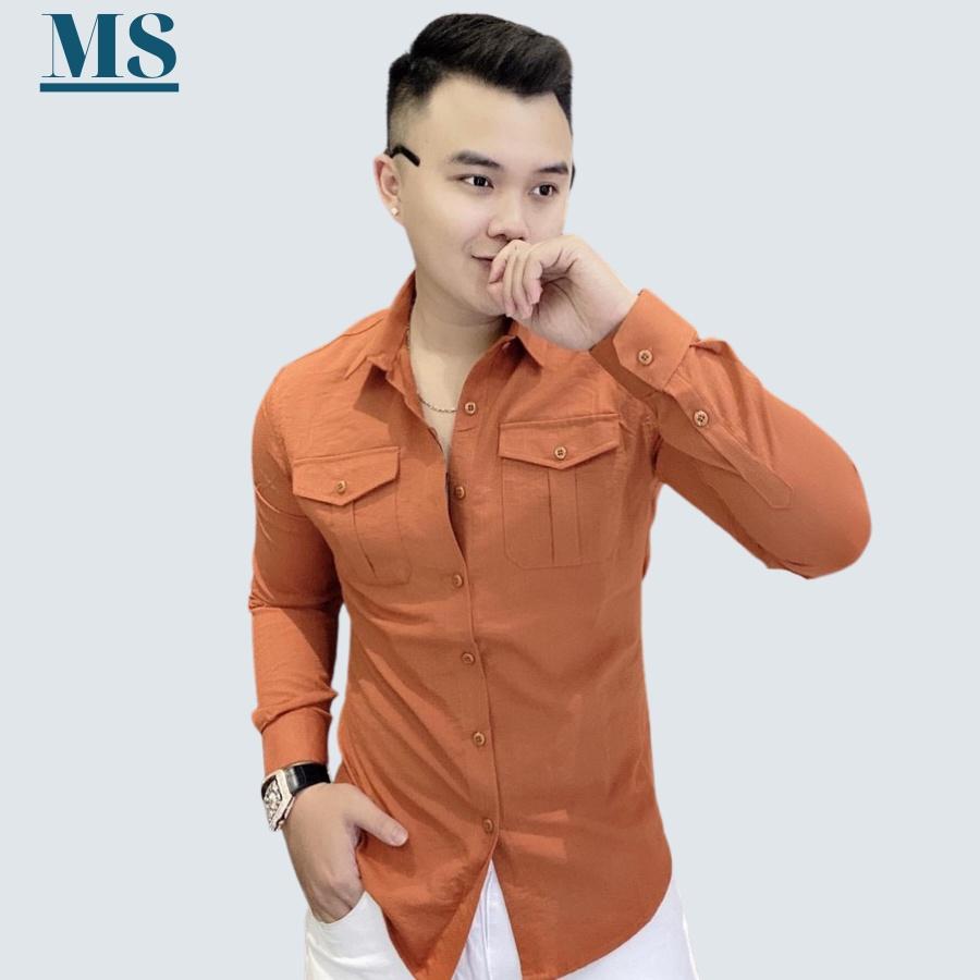 Áo sơ mi nam chất đũi CỰC MÁT,SƠ MI NAM THỜI TRANG NAM MENSWEAR - PHỐI 2 TÚI NGỰC CÁ TÍNH - LÊN FORM SIÊU ĐẸP