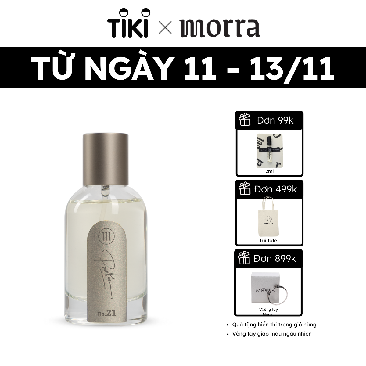Nước hoa nữ Morra No.21 hương hoa, gỗ xạ hương mùi hương trong sáng, tươi trẻ, duyên dáng, thanh lịch lưu hương thơm lâu - dạng xịt