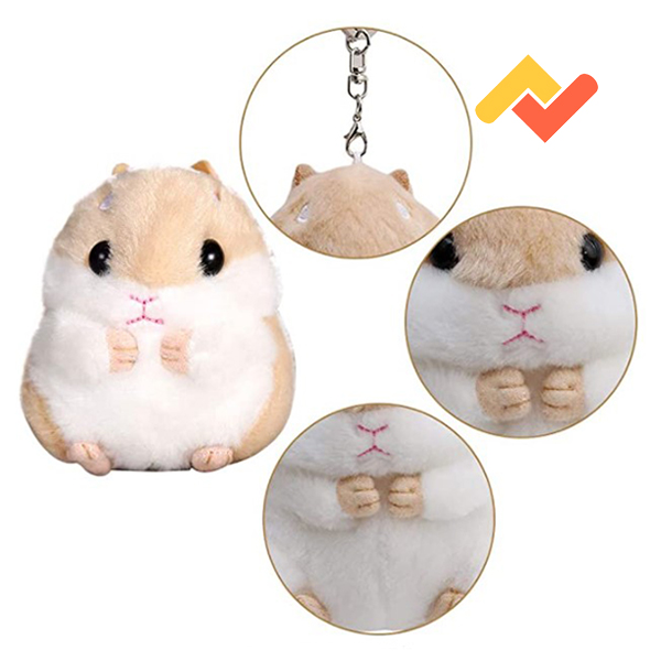 Móc Khóa Chuột Hamster Nhồi Bông Mềm Mại, Siêu Dễ Thương