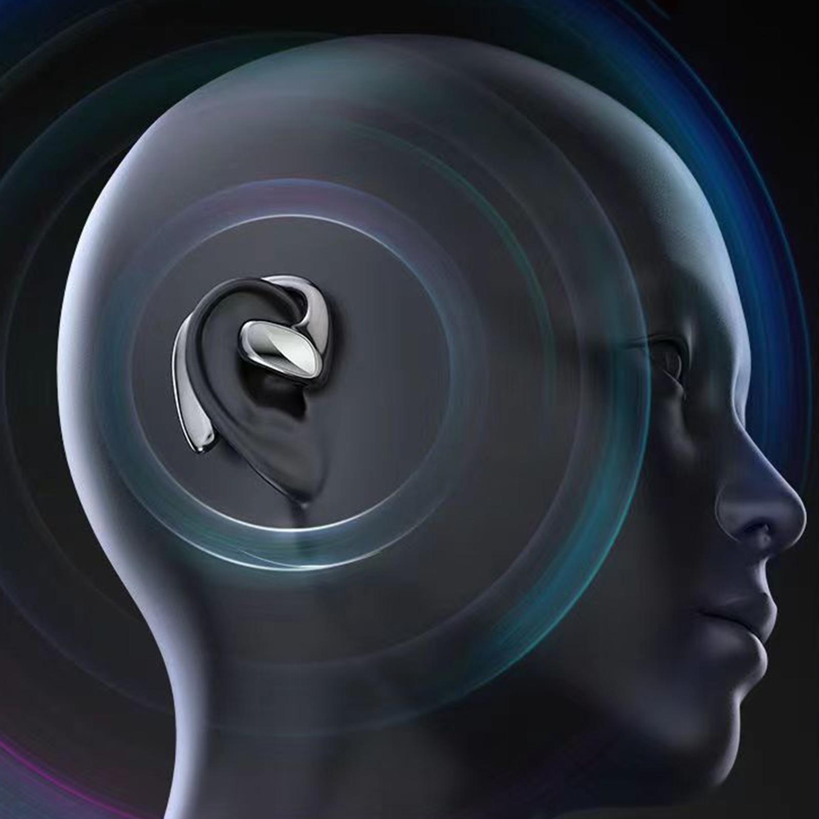 Air Conduction Bluetooth Headphones Wireless Headset Over Ear for Workout Black