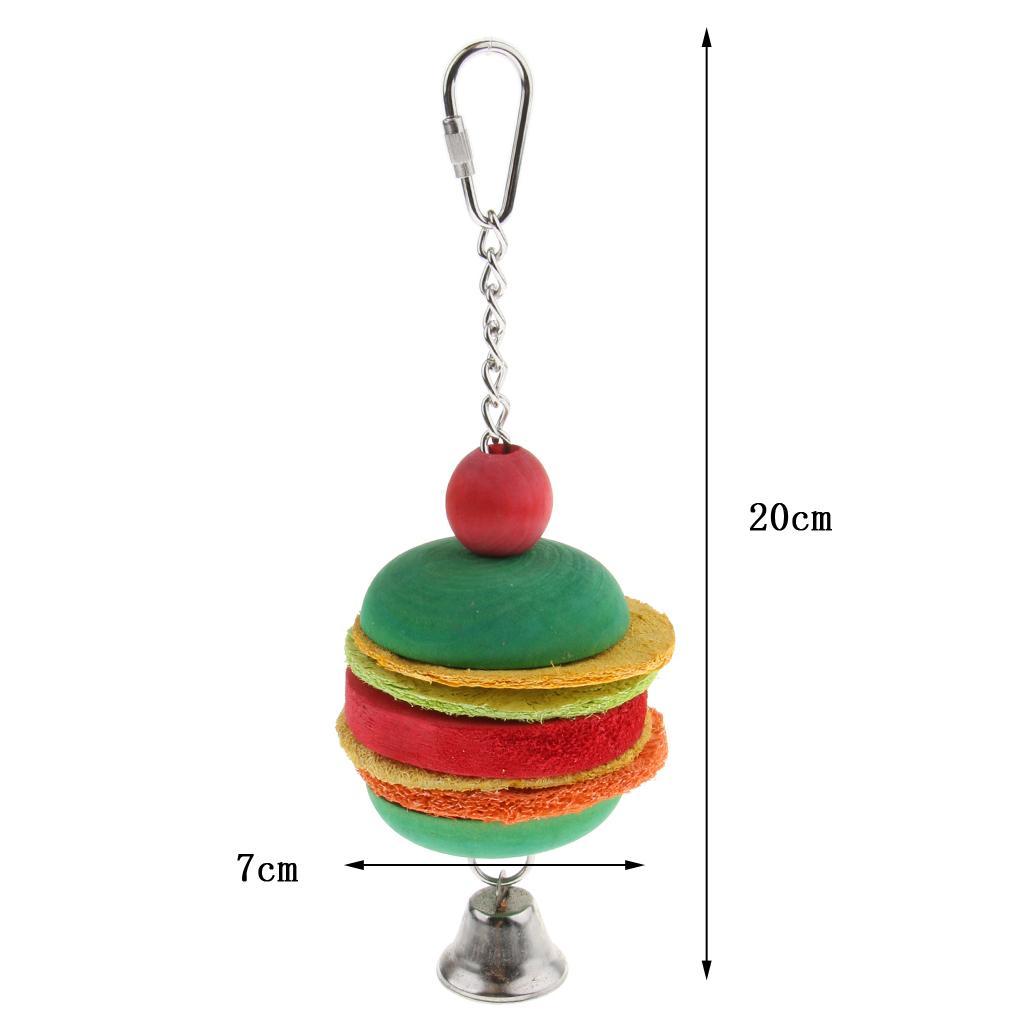 Wooden Loofah Handwork Toy Cockatiel Hanging Swing Cage Chew Trainning Toy