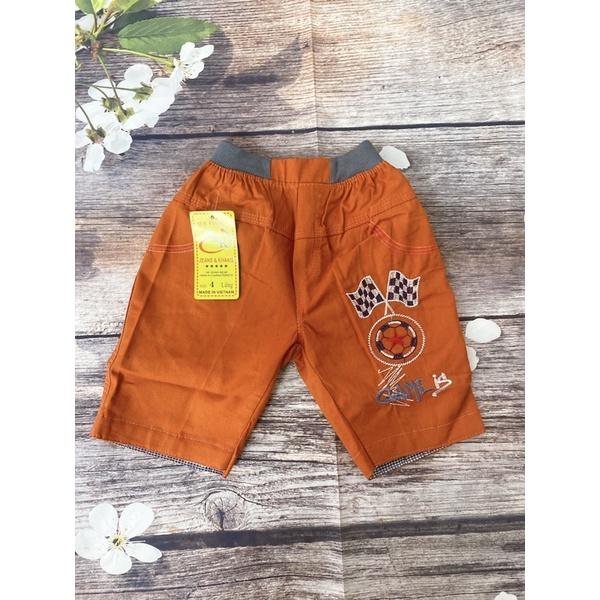 Quần Bé Trai Size 13-25Kg, 2 Tuổi Đến 7 Tuổi, Quần Jean Thêu Bóng Cờ, Quần Short Co Giãn