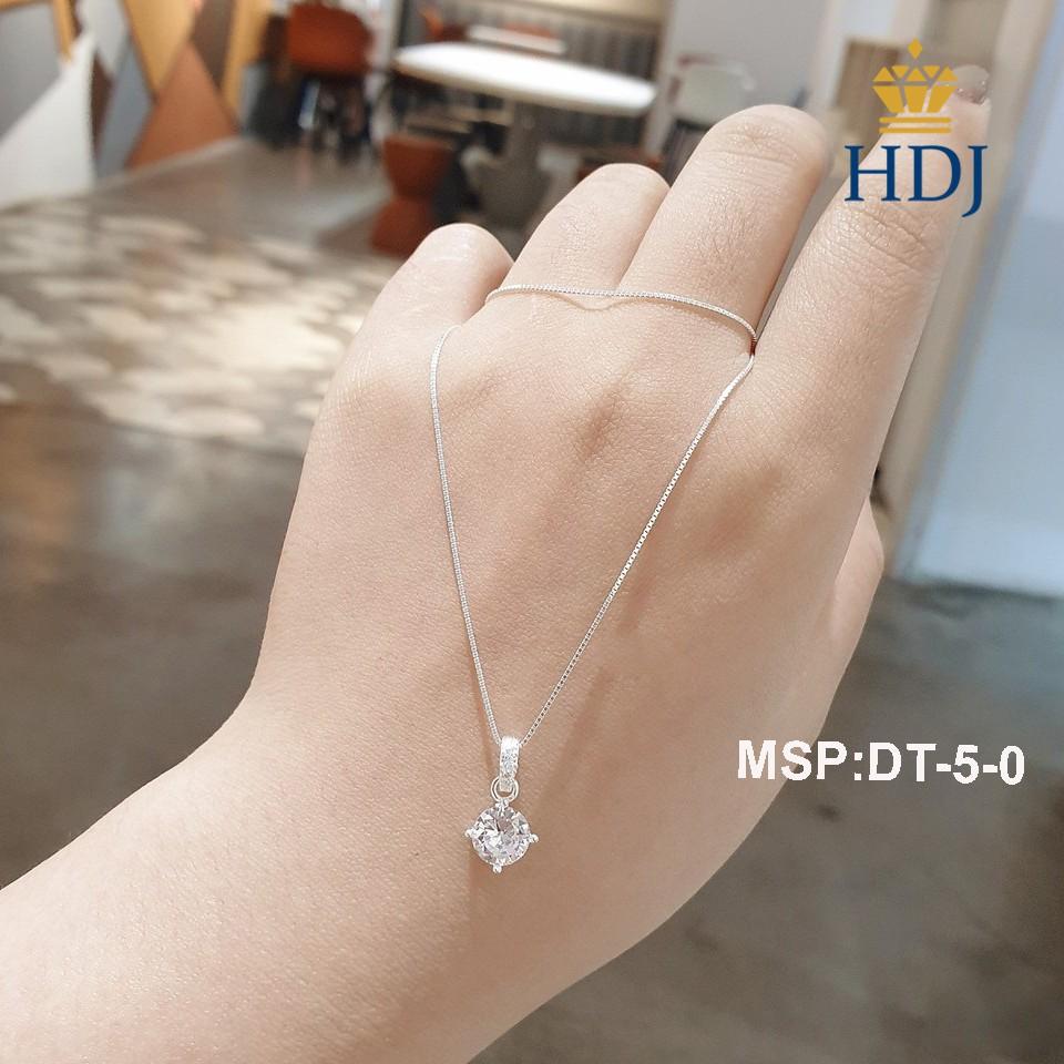 Dây chuyền nữ Bạc Ý 925 mặt đá nhỏ trẻ trung trang sức HDJ mã DT-5-0