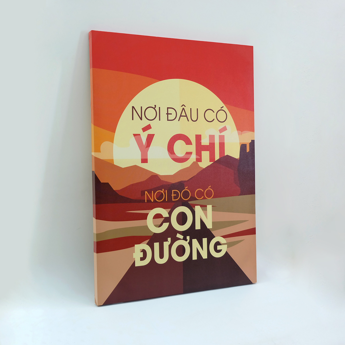 Tranh slogan canvas tạo động lực [trang trí văn phòng] OFV106 Nơi đâu có ý chí nơi đó có con đường Cocopic