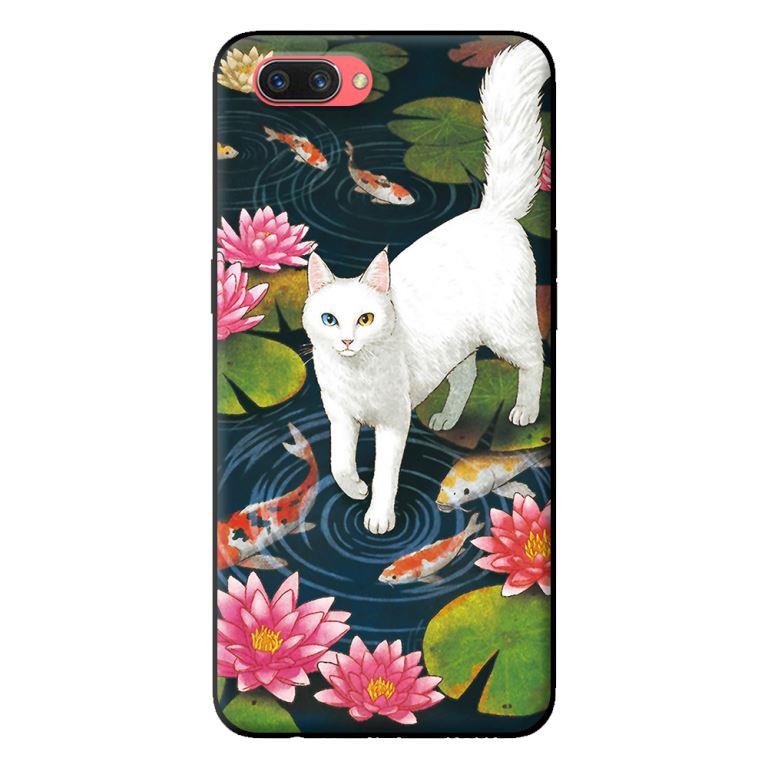 Ốp in cho Oppo A3s Mèo Trắng - Hàng chính hãng