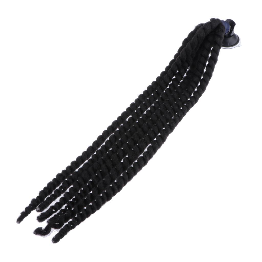 Hand-made Helmet Braids / Ponytail Motorcycle/Bicycle Helmet Wig Hair Black