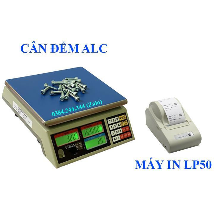 Bộ sản phẩm cân điện tử đếm ALC 6kg/0.2g và máy in bill hoặc tem dán LP50, in thông tin theo dõi, bán hàng