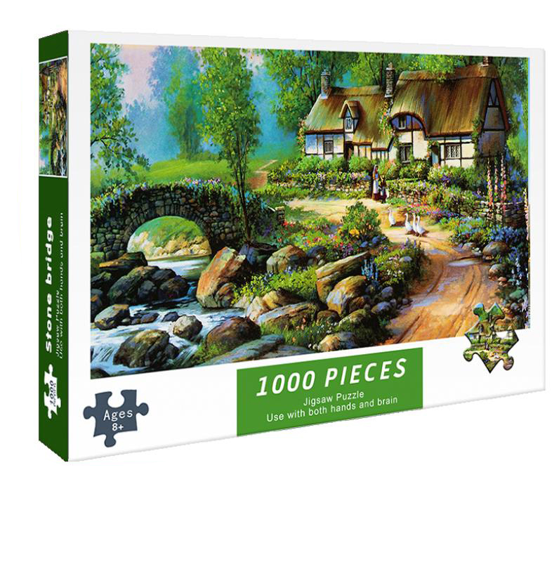 Bộ Tranh Ghép Xếp Hình 1000 Pcs Jigsaw Puzzle Tranh Ghép (75*50cm) Nước Chảy Cầu Nhỏ Bản Đẹp Cao Cấp