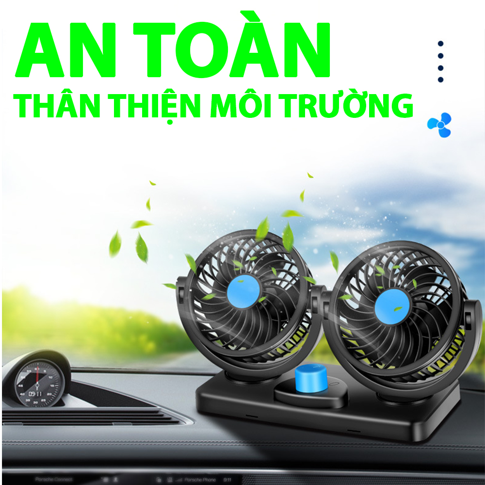 Quạt Mini Xoay 360 Độ Cổng USB Dùng Cho Ô Tô 5V, Bàn Làm Việc