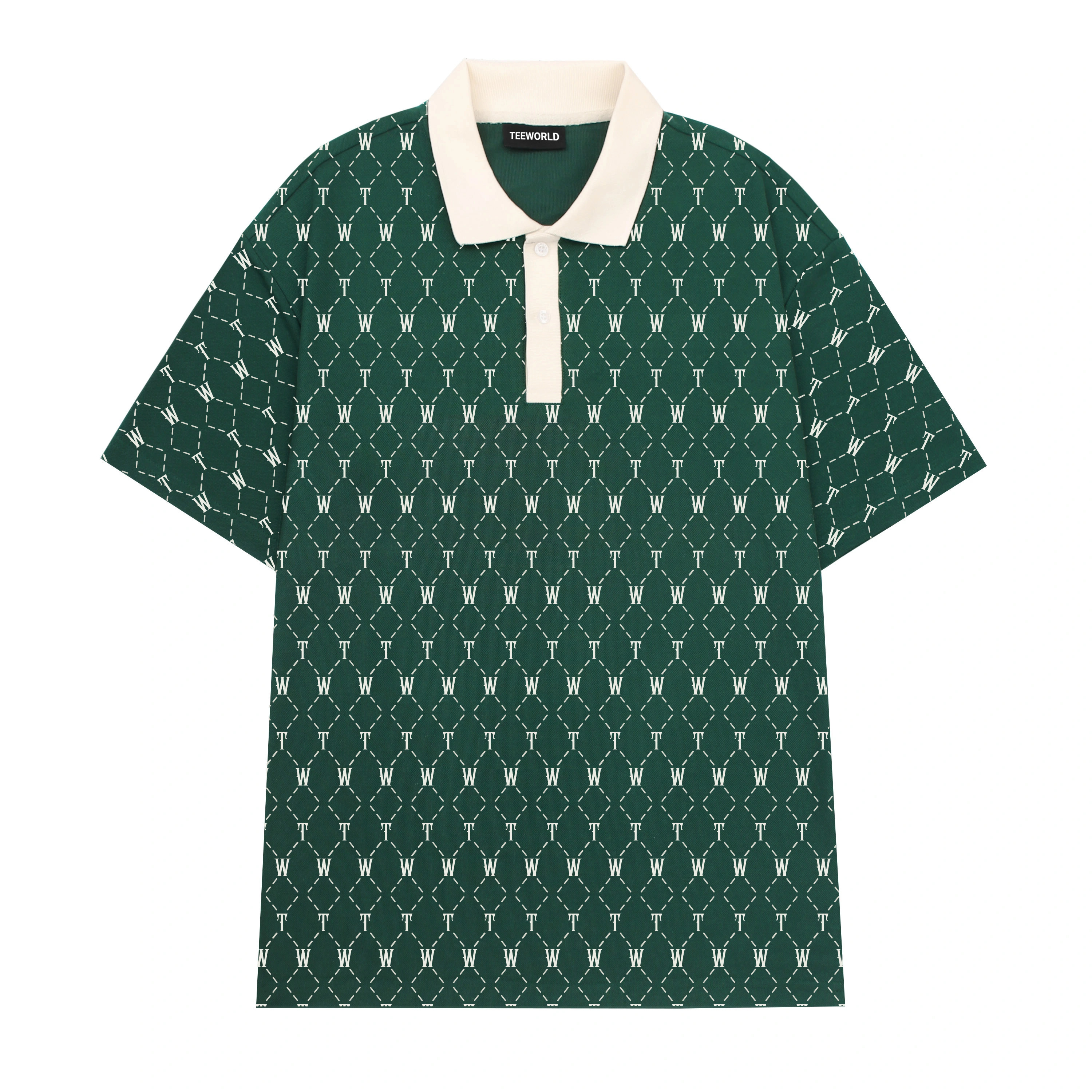 Hai Áo Polo Premium Local Brand Teeworld Monogram Unisex Nam Nữ Form Rộng 2 Màu Cùng Size