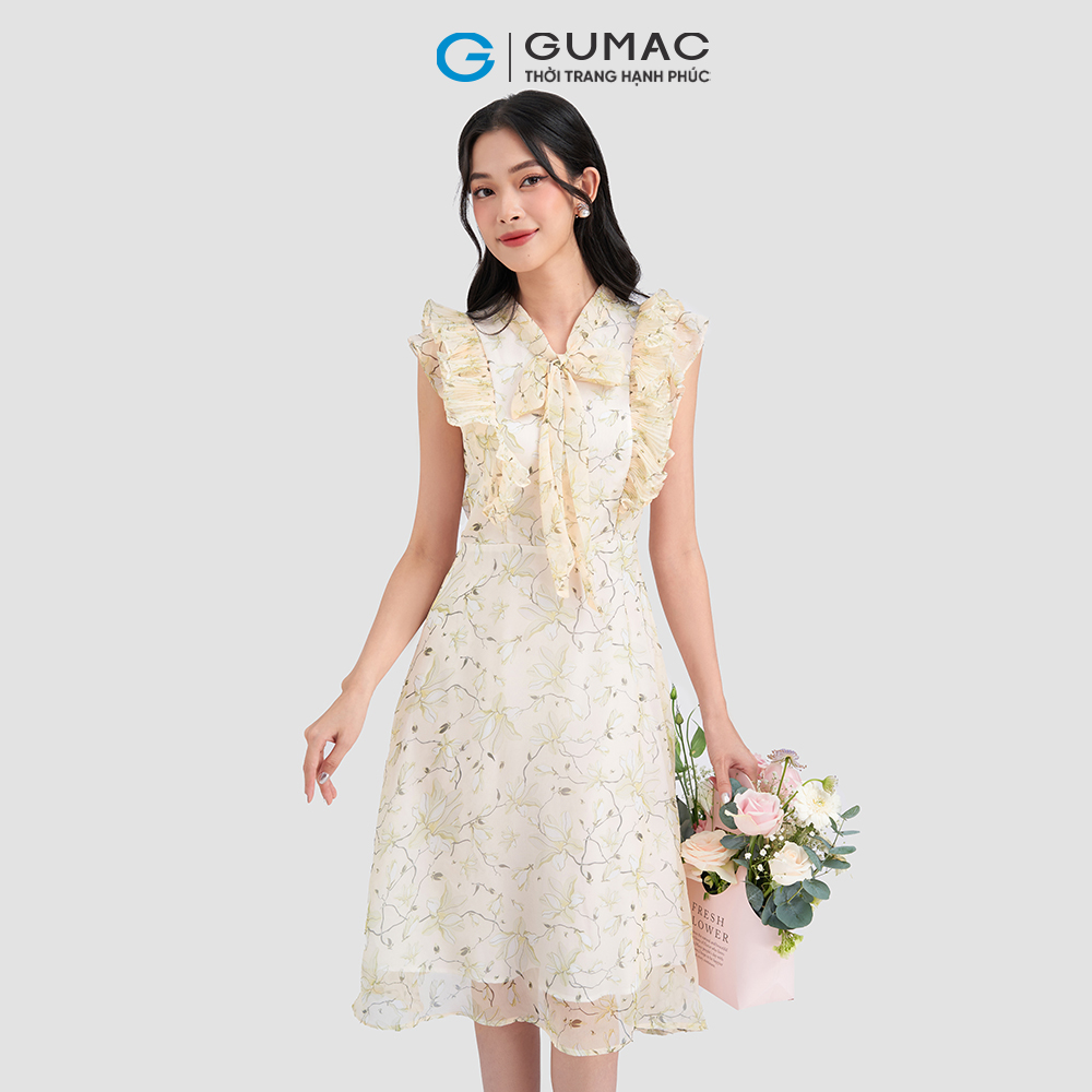 Đầm kiểu bèo dập ly GUMAC DD03007