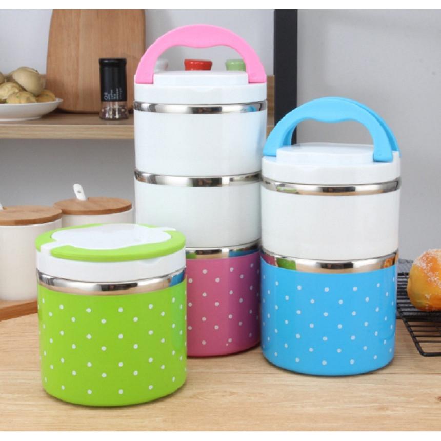 Hộp Đựng Cơm Chấm Bi 1 Tầng - Loại Tốt